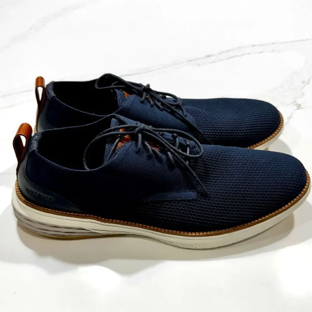 Cole Haan Hurrion Stitchlite Plain Toe Oxfords. Navy Blue. Size 13M.
